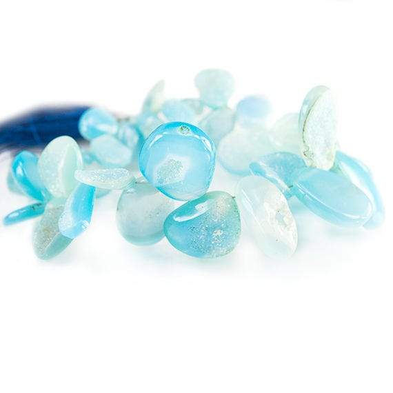 8 - 19mm Caribbean Blue Agate Petite Drusy Free Form Beads 35 pieces (ONLINE ORDER ONLY)