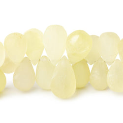 8-19mm Frosted Lemon Quartz Plain Tear Drop Beads 8 inch 58 pieces (ONLINE ORDER ONLY)