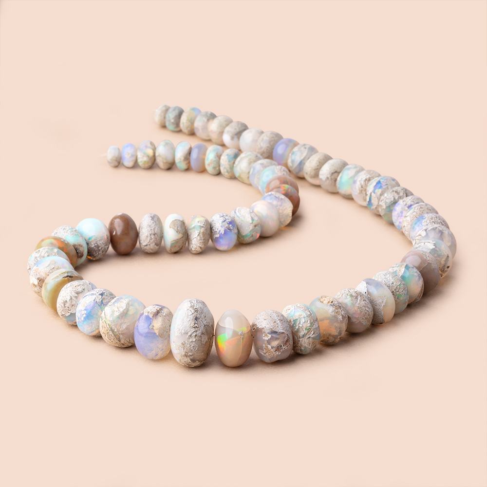 8-20mm Ethiopian Opal with Matrix Plain Rondelle Beads 20 inch 60 pieces AAA (ONLINE ORDER ONLY)