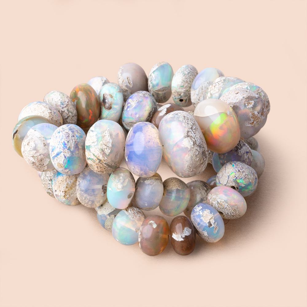 8-20mm Ethiopian Opal with Matrix Plain Rondelle Beads 20 inch 60 pieces AAA (ONLINE ORDER ONLY)