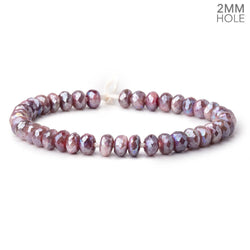 8-8.5mm Mystic Plum Moonstone 2mm Large Hole Faceted Rondelles 8 inch 36 Beads (ONLINE ORDER ONLY)