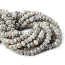 8-8.5mm Mystic White Moonstone faceted rondelle beads 13 inch 55 pieces A (ONLINE ORDER ONLY)
