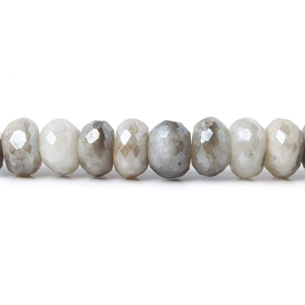 8-8.5mm Mystic White Moonstone faceted rondelle beads 13 inch 55 pieces A (ONLINE ORDER ONLY)
