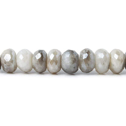 8-8.5mm Mystic White Moonstone faceted rondelle beads 13 inch 55 pieces A (ONLINE ORDER ONLY)