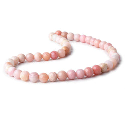 8-8.5mm Pink Peruvian Opal Plain Round Beads 15 inch 48 pieces AAA (ONLINE ORDER ONLY)