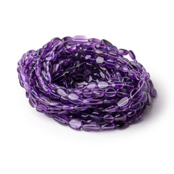 8-9mm Amethyst Plain Oval Beads 16 inch 40 pieces