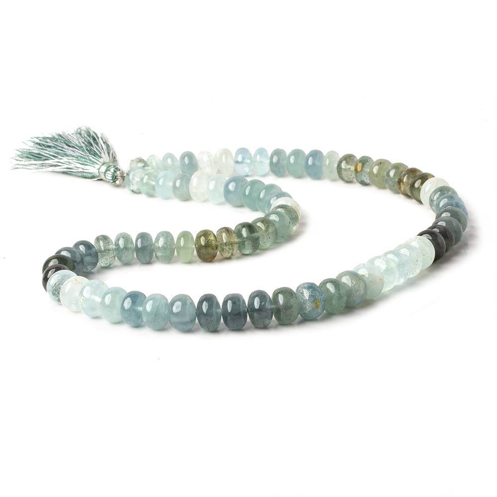 8-9mm Aquamarine plain rondelle Beads AA Grade 16 inch 70 pieces (ONLINE ORDER ONLY)