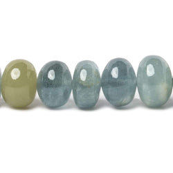 8-9mm Aquamarine plain rondelle Beads AA Grade 16 inch 70 pieces (ONLINE ORDER ONLY)