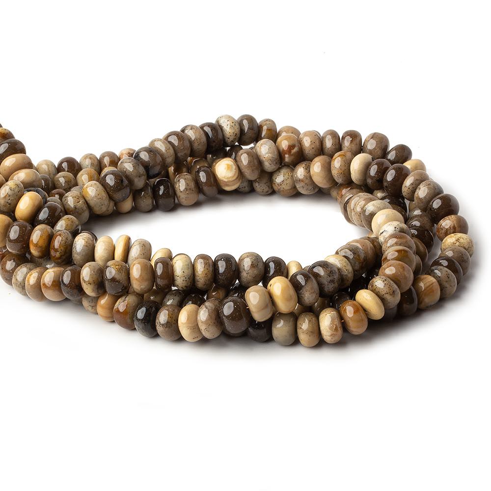 8-9mm Brown Opal plain rondelle beads 15 inch 65 pieces (ONLINE ORDER ONLY)