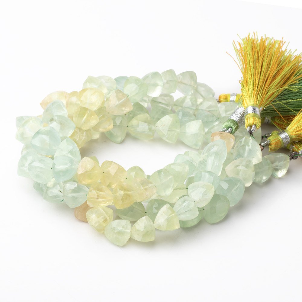 8-9mm Prehnite Faceted Trillion Beads 8 inch 22 pieces (ONLINE ORDER ONLY)