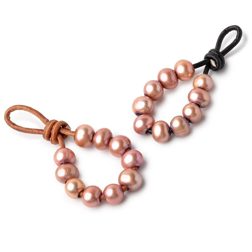 8-9mm Rose Large Hole Off Round Pearls Set of 10 (ONLINE ORDER ONLY)