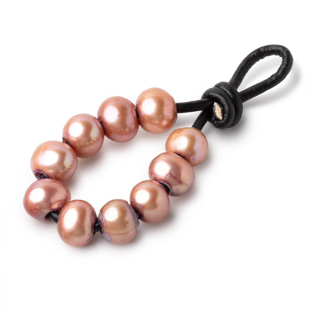 8-9mm Rose Large Hole Off Round Pearls Set of 10 (ONLINE ORDER ONLY)
