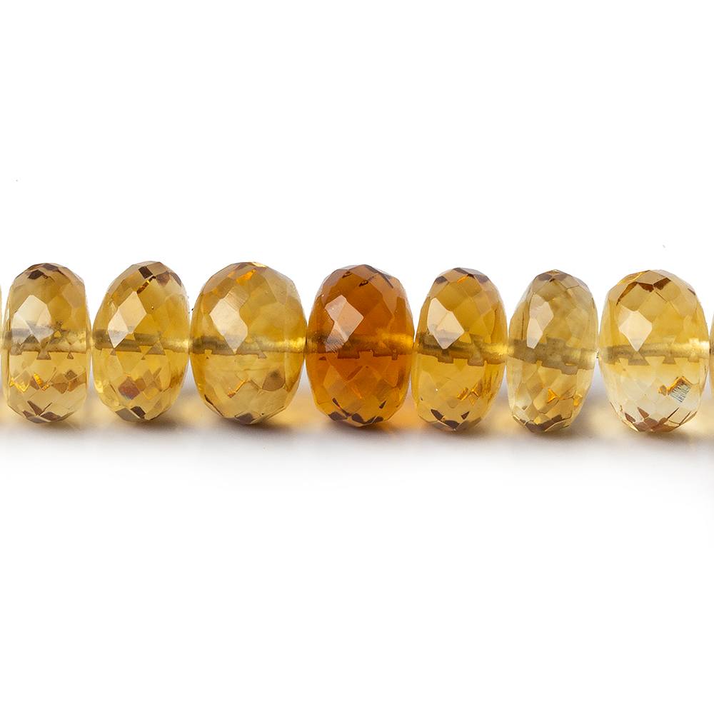 8-9mm Shaded Citrine HydroQuartz faceted rondelle beads 18 inch 87 pieces (ONLINE ORDER ONLY)