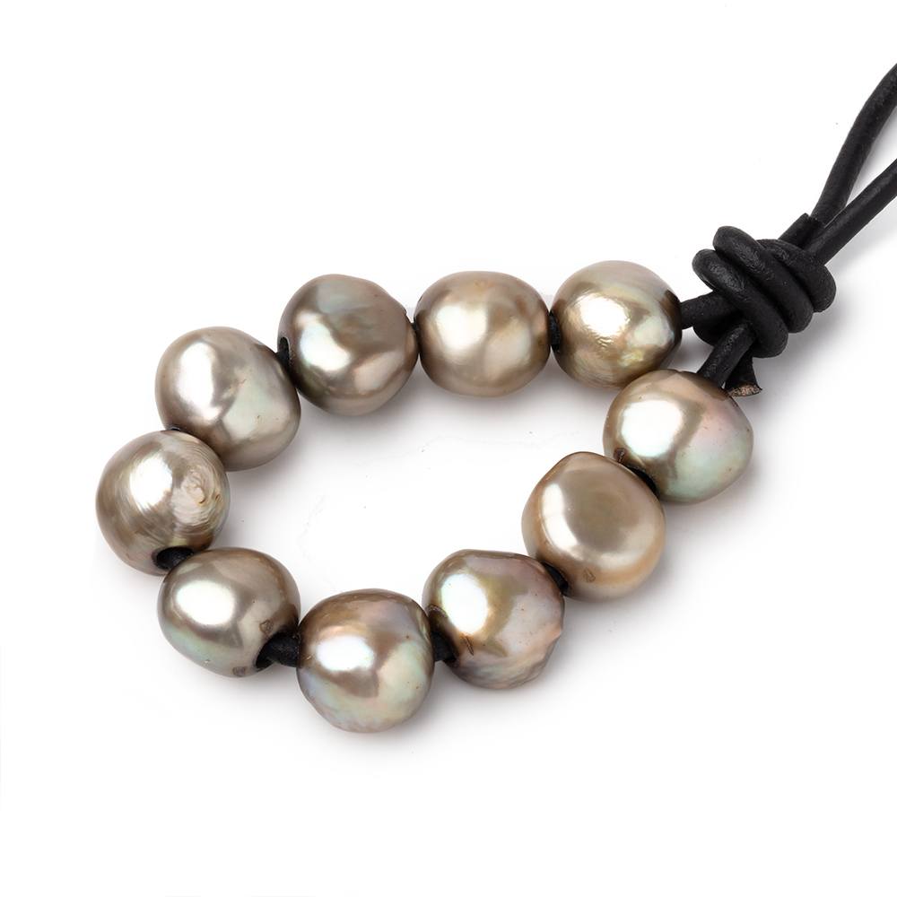 9-11mm Celadon Green Large Hole Baroque Pearls Set of 10 (ONLINE ORDER ONLY)