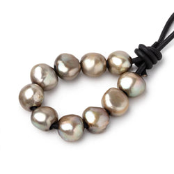9-11mm Celadon Green Large Hole Baroque Pearls Set of 10 (ONLINE ORDER ONLY)