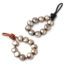 9-11mm Celadon Green Large Hole Baroque Pearls Set of 10 (ONLINE ORDER ONLY)