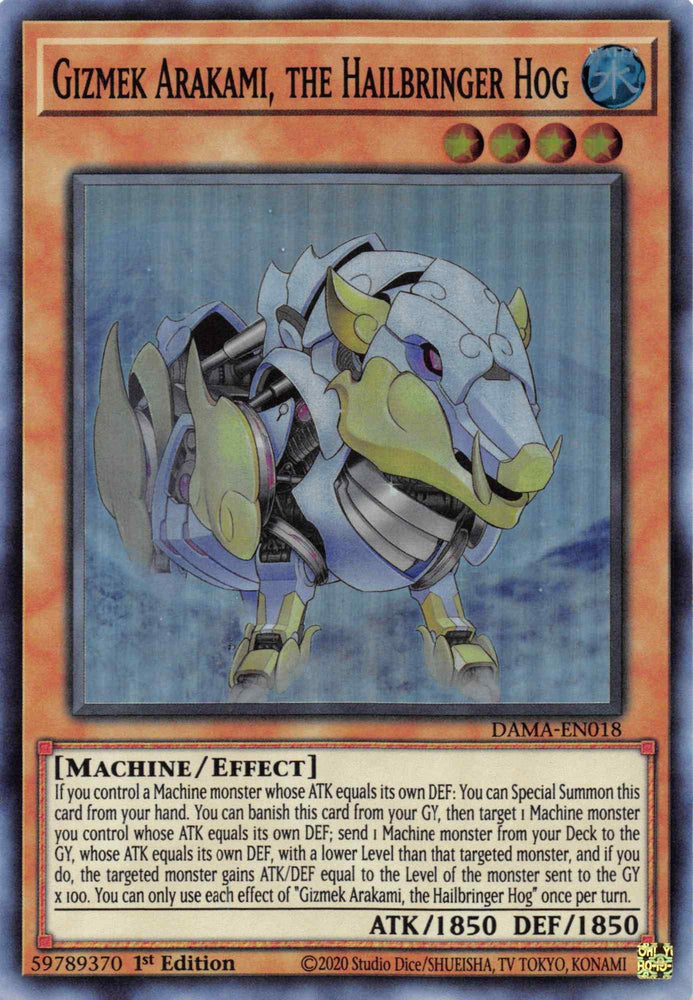 Gizmek Arakami, the Hailbringer Hog [DAMA-EN018] Super Rare (ONLINE ORDER ONLY)