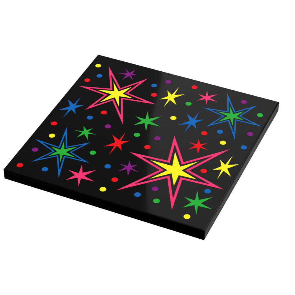 B3 Customs® 80's Arcade Carpet (Bursts) - Custom Printed 6x6 Tile for LEGO MOCs (Online Order Only)