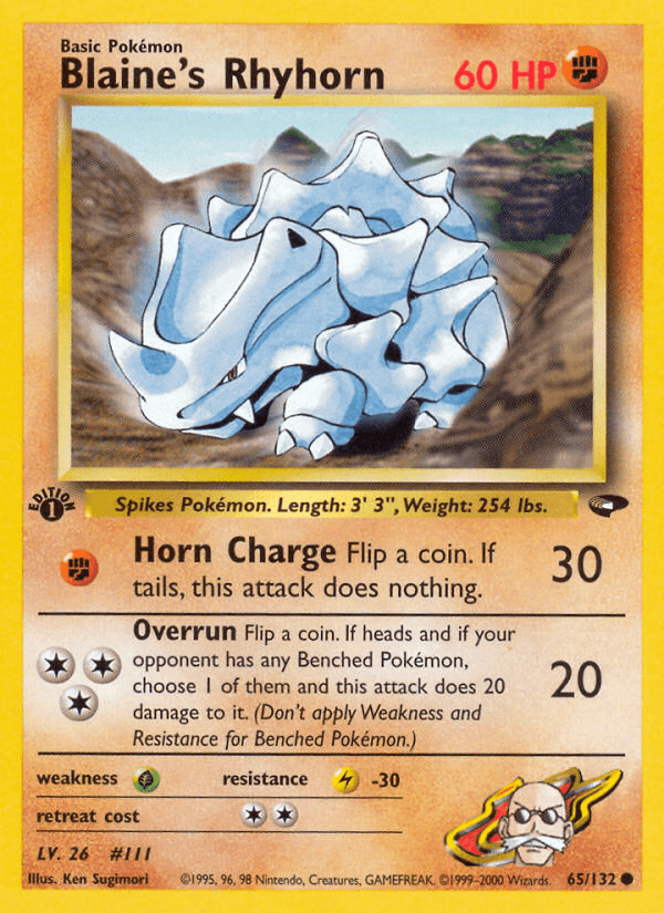Blaine's Rhyhorn (65/132) [Gym Challenge 1st Edition] (Online Only)