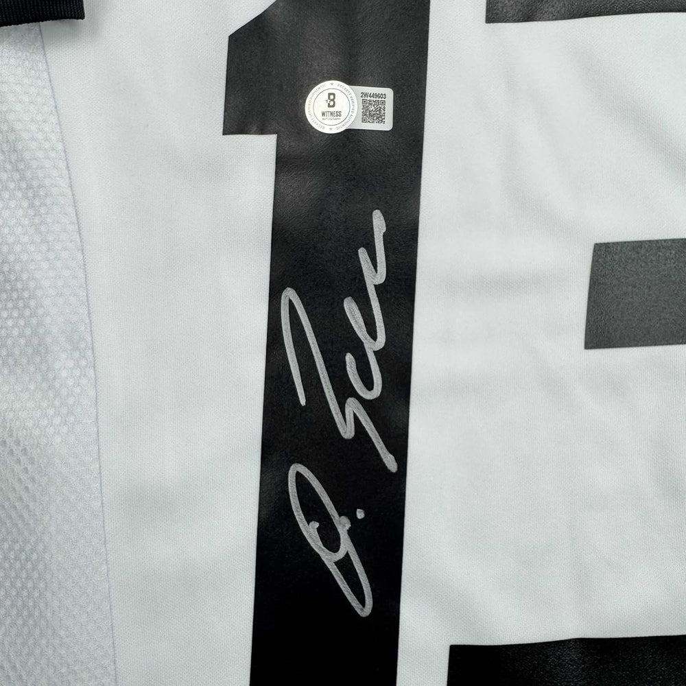 Framed Autographed/Signed Michael Ballack 35x39 Germany White Soccer World Cup Jersey Beckett BAS COA