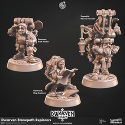 3D Printed Cast n Play Dwarven Stonepath Explorers Dwarven Legacy Set 28mm 32mm D&D (Online Only)