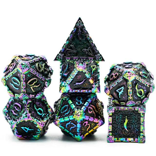 Black Rainbow Metal Dice（Dagger of Venom）7-Dice Udixi RPG (Online Only)