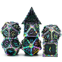 Black Rainbow Metal Dice（Dagger of Venom）7-Dice Udixi RPG (Online Only)