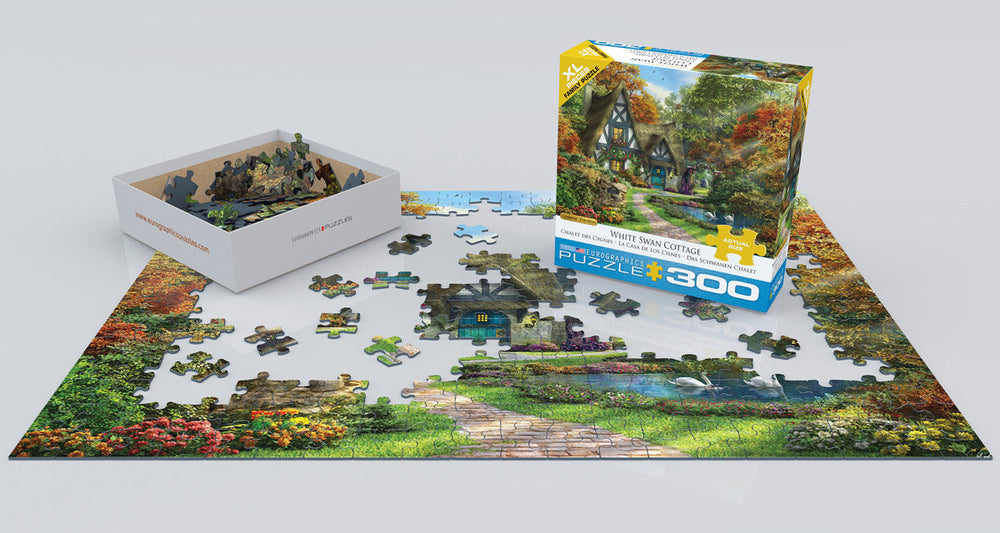 Puzzle: Family Oversize Puzzles - White Swan Cottage by Dominic Davison