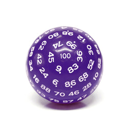 "Purple" Single 100 Sided Polyhedral Dice (D100) | Purple Color (45mm) White (Online Only)