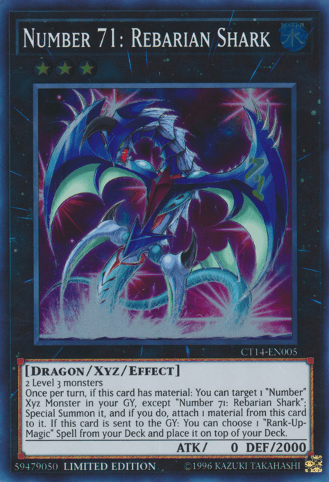 Number 71: Rebarian Shark [CT14-EN005] Super Rare (ONLINE ORDER ONLY)
