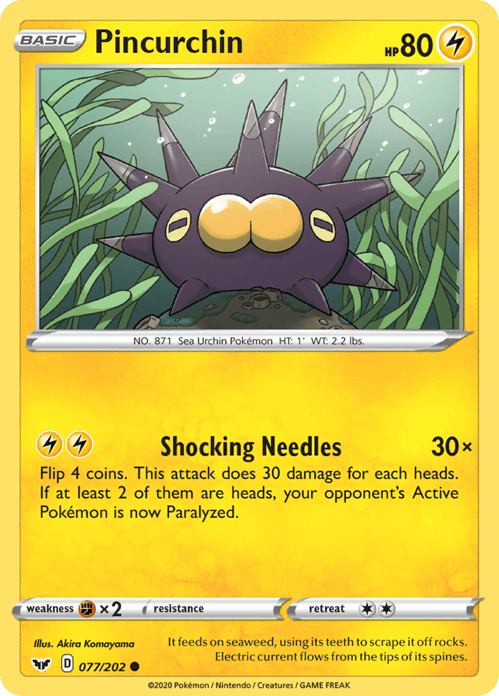 Pincurchin (077/202) [Sword & Shield: Base Set] (Online Only)
