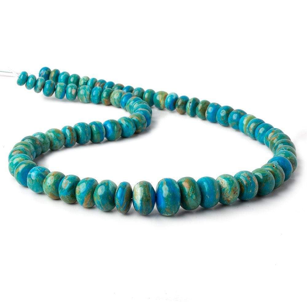 8.5-15.5mm Peruvian Blue Opal plain rondelle beads 20 inch 71 pieces AA (ONLINE ORDER ONLY)