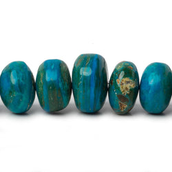 8.5-15.5mm Peruvian Blue Opal plain rondelle beads 20 inch 71 pieces AA (ONLINE ORDER ONLY)