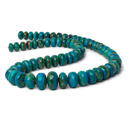 8.5-15.5mm Peruvian Blue Opal plain rondelle beads 20 inch 71 pieces AA (ONLINE ORDER ONLY)