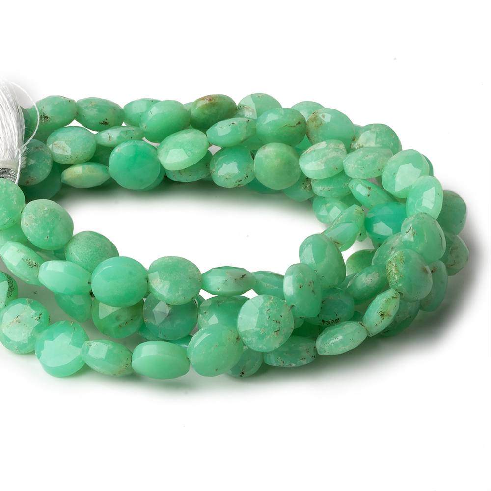 8.5-9.5mm Chrysoprase Faceted Coins 8 inch 23 beads (ONLINE ORDER ONLY)
