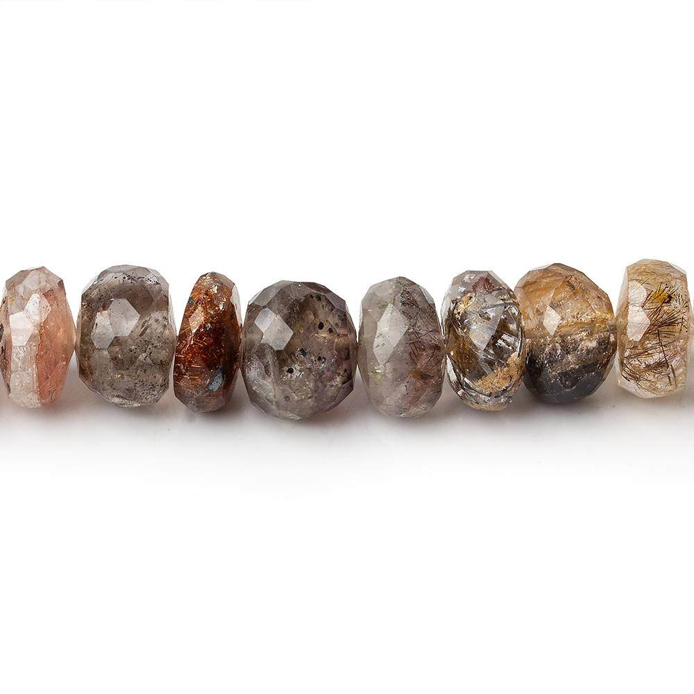 8.5-9mm Multi Rutilated Quartz Faceted Rondelle 15 inch 75 pieces A (ONLINE ORDER ONLY)