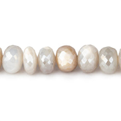 8.5-9mm Mystic Multi Color Moonstone faceted rondelles 14 inch 60 beads (ONLINE ORDER ONLY)