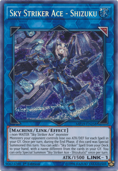 Sky Striker Ace - Shizuku [MP19-EN258] Prismatic Secret Rare (ONLINE ORDER ONLY)