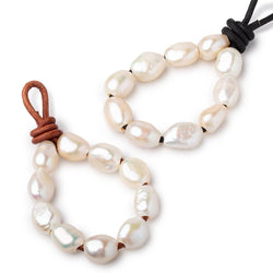 10.5-13mm Cream Large Hole Baroque Pearls Set of 10 (ONLINE ORDER ONLY)
