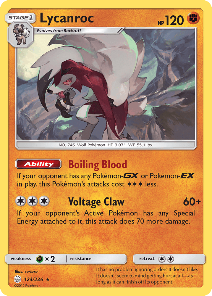 Lycanroc (124/236) [Sun & Moon: Cosmic Eclipse] (Online Only)