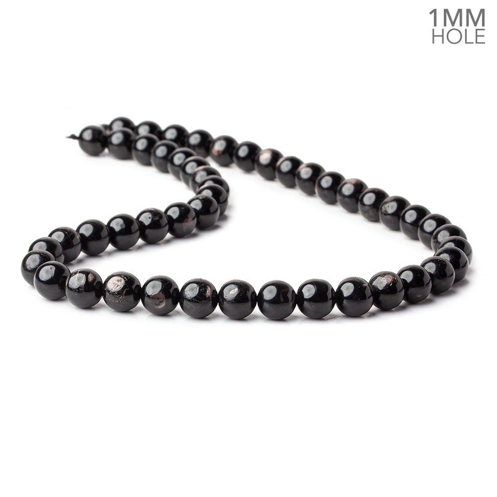 8.5mm Hypersthene plain round large hole beads 15.5 inch 47 beads A (ONLINE ORDER ONLY)