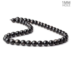 8.5mm Hypersthene plain round large hole beads 15.5 inch 47 beads A (ONLINE ORDER ONLY)