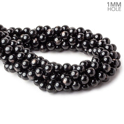 8.5mm Hypersthene plain round large hole beads 15.5 inch 47 beads A (ONLINE ORDER ONLY)