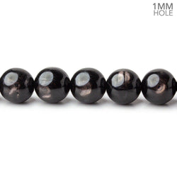 8.5mm Hypersthene plain round large hole beads 15.5 inch 47 beads A (ONLINE ORDER ONLY)
