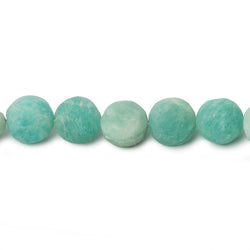 8.5mm Matte Amazonite plain coin beads 7.5 inch 20 pieces (ONLINE ORDER ONLY)