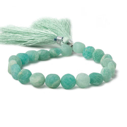 8.5mm Matte Amazonite plain coin beads 7.5 inch 20 pieces (ONLINE ORDER ONLY)