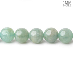 8.5mm Milky Aquamarine plain round large hole beads 16 inch 50 pieces A (ONLINE ORDER ONLY)