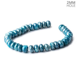 8mm Mystic Aqua Moonstone 2mm Large Hole Faceted Rondelles 8 inch 34 Beads (ONLINE ORDER ONLY)