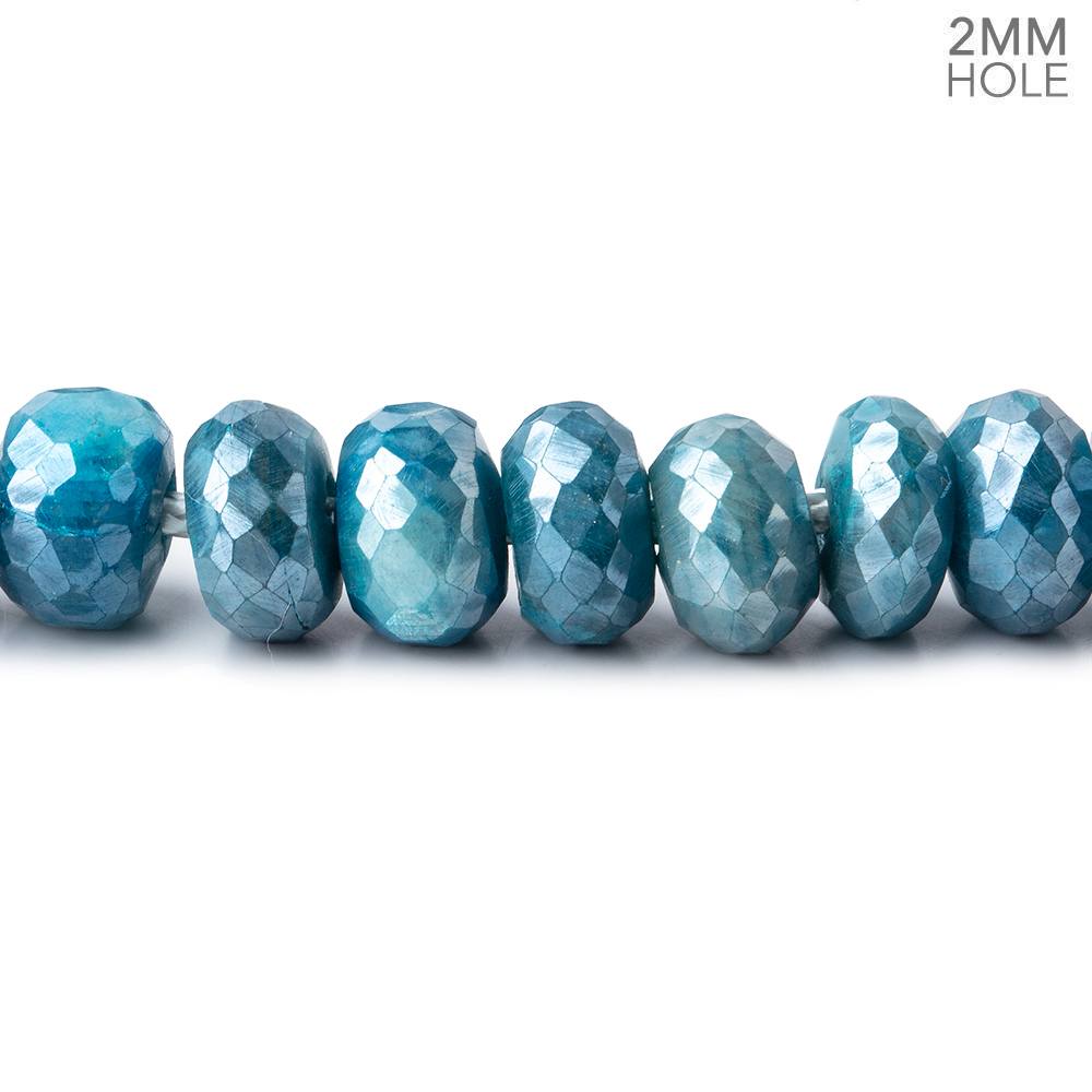 8mm Mystic Aqua Moonstone 2mm Large Hole Faceted Rondelles 8 inch 34 Beads (ONLINE ORDER ONLY)