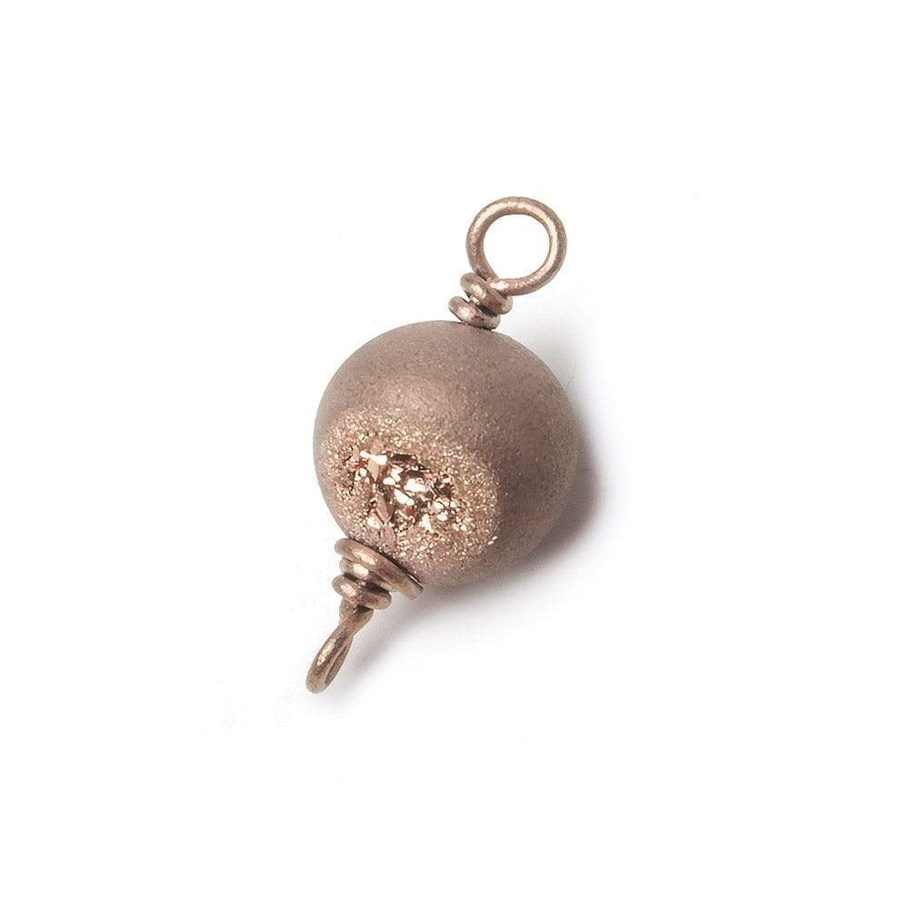 8.5mm Rose Gold plated Drusy Agate plain round Connector 1 piece (ONLINE ORDER ONLY)